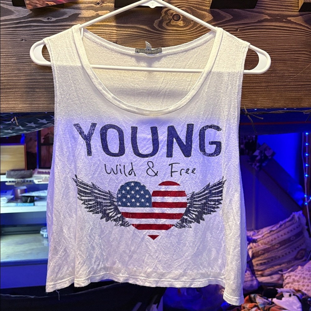 Charlotte Russe White Graphic Tank Top